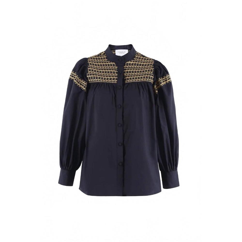NEW THE SHIRT women's the long sleeve saylor shirt in navy